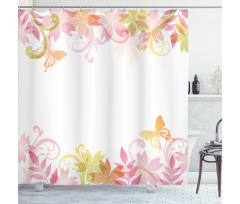 Floral Spring Wreath Shower Curtain