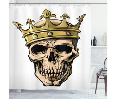 Skeleton Head with Crown Shower Curtain
