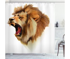 Roaring Fierce Lion Head Shower Curtain