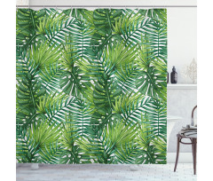 Tree Leaves Watercolor Shower Curtain
