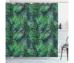 Watercolored Forest Leaves Shower Curtain