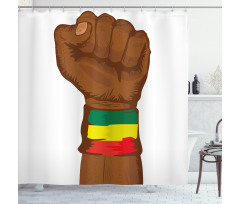 Ethiopian Flag Colors Shower Curtain