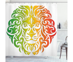 Colorful Lion Portrait Shower Curtain