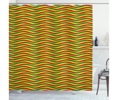 Ethiopian Wavy Stripes Shower Curtain