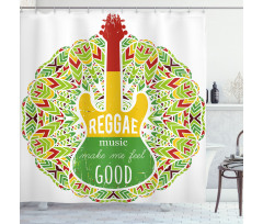 Reggae Music Guitar Shower Curtain
