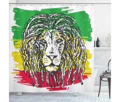 Hair Style Lion Portrait Shower Curtain