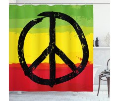 Grunge Hippie Peace Sign Shower Curtain