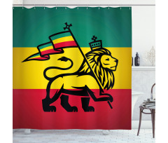 Judah Lion Rastafari Flag Shower Curtain