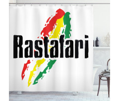 Grunge Rastafari Words Shower Curtain