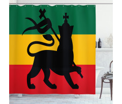 Judah Lion Reggae Flag Shower Curtain