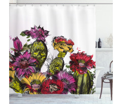 Potted Plant Blossom Shower Curtain