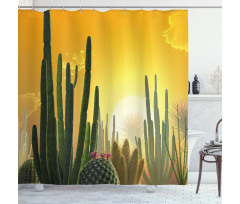 Sunset Desert Ecology Shower Curtain