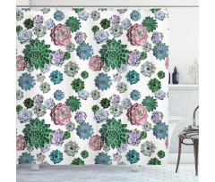 Succulent Plants Garden Shower Curtain