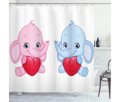 Hearts Twins Shower Curtain
