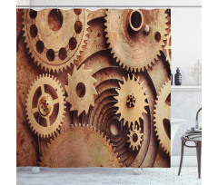 Clocks Gears Shower Curtain