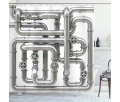 Maze of Pipes Shower Curtain