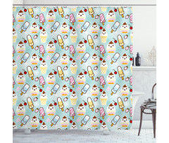 Cupcake Faces Shower Curtain