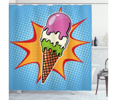 Retro Cone Dots Shower Curtain