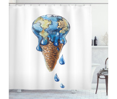 Globe Planet Earth Flavor Shower Curtain