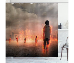 People in Flame Shower Curtain