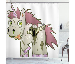 Evil Unicorn Myth Shower Curtain