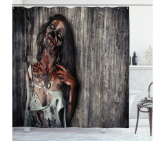 Angry Dead Woman Shower Curtain