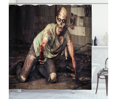 Scary Bloody Man Shower Curtain
