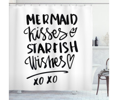 Mermaid Kiss Starfish Words Shower Curtain