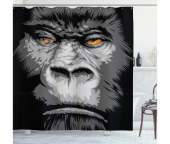 Wild Gorilla Orange Eyes Shower Curtain