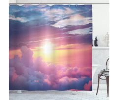 Surreal Sky Fluffy Clouds Shower Curtain