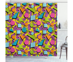 Funky Geometric Style Shower Curtain
