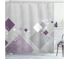 Colorful Squares Dots Shower Curtain