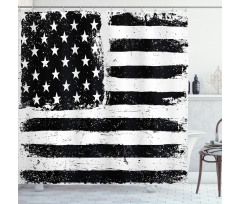 Black and White Flag Shower Curtain