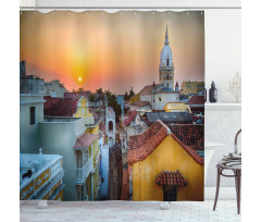 Rooftops Old City Coast Shower Curtain