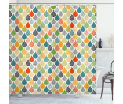 Colorful Large Drops Shower Curtain