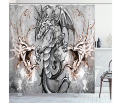 Scary Creature Sketch Shower Curtain