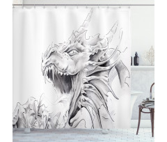 Medieval Myth Sketch Shower Curtain