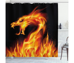 Abstract Fiery Creature Shower Curtain