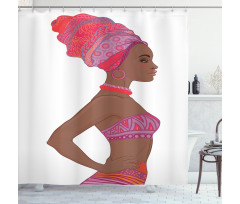 Zulu Woman Bandage Dress Shower Curtain