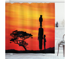 Mother and Child Shower Curtain