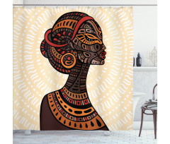 Portrait Folk Art Shower Curtain