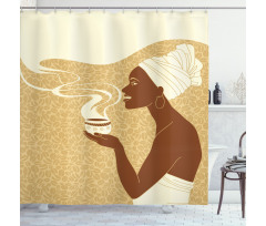 Happy Afro Lady Shower Curtain