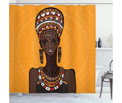 Long Neck Folk Shower Curtain