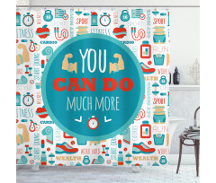 Encouraging Gym Phrase Shower Curtain