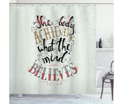 Body and Mind Words Art Shower Curtain