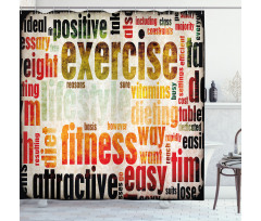 Grunge Frame with Words Shower Curtain