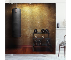 Gym Room and Dumbbells Shower Curtain