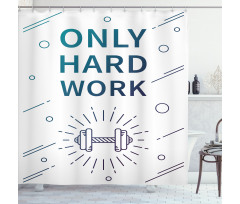 Sports Words Dumbbell Shower Curtain