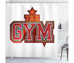 Vibrant Gym Sign Star Shower Curtain