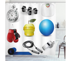 Vivid Workout Items Shower Curtain